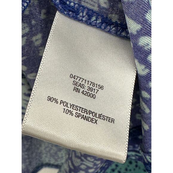 Jaclyn Smith Collection Top Women 3X Blue Purple Printed Short Sleeve Scoop Neck - Picture 6 of 8